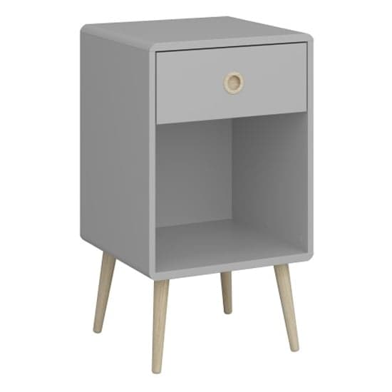 Strafford Wooden Bedside Cabinet With 1 Drawer In Grey_1