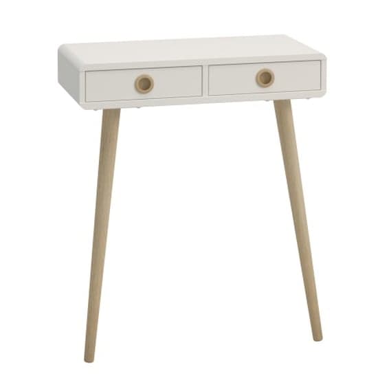 Strafford Wooden Console Table With 2 Drawers In Off White_2