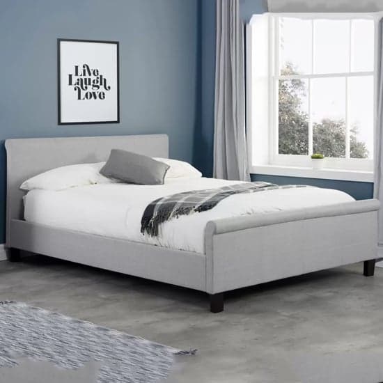 Stratos Fabric Double Bed In Grey_1