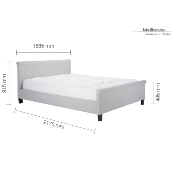 Stratos Fabric King Size Bed In Grey_3