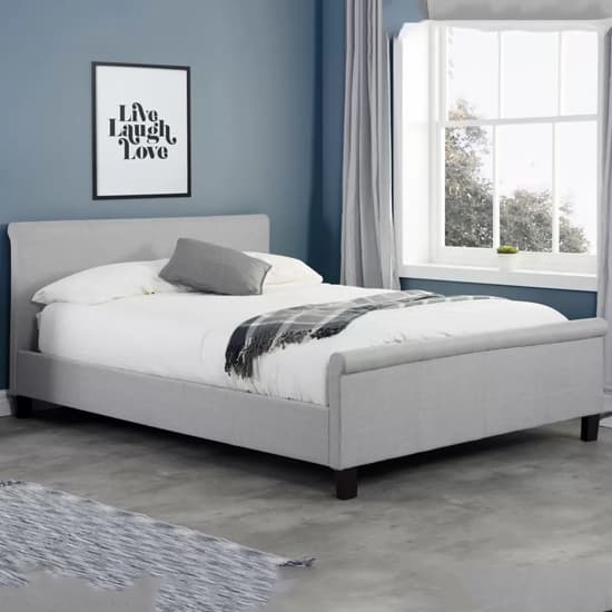 Stratos Fabric King Size Bed In Grey_1
