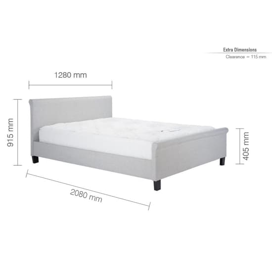 Stratos Fabric Small Double Bed In Grey_3