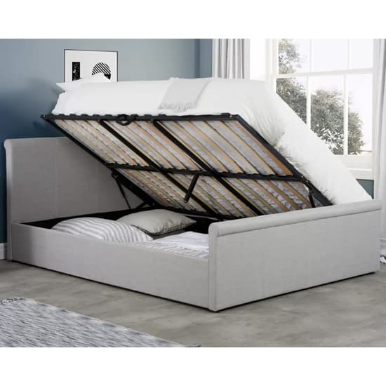 Stratos Side Ottoman Fabric King Size Bed In Grey_2