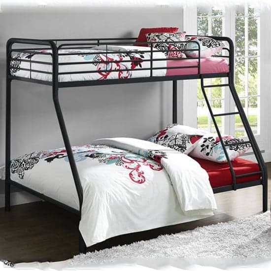 Streatham Metal Single Over Double Bunk Bed In Black_1