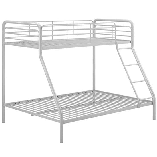 Streatham Metal Single Over Double Bunk Bed In Silver Grey_2