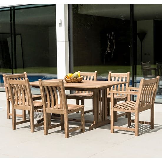 Strox 1660mm Dining Table With 6 Chairs In Chestnut_1