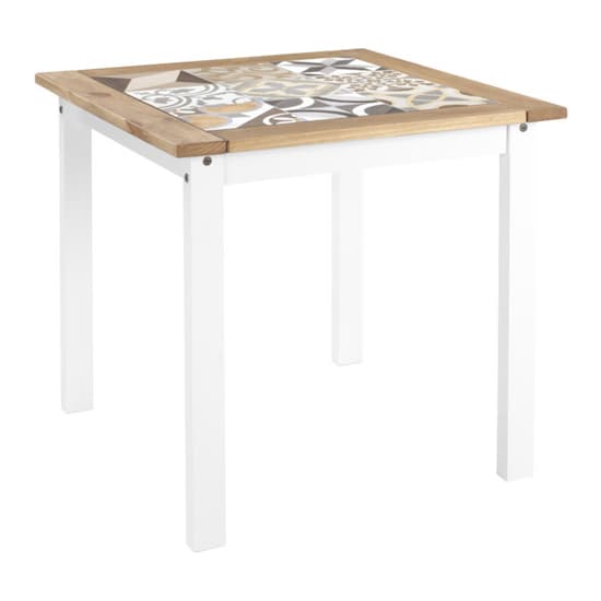 Sucre Tile Top Wooden Dining Table With 2 Chairs In White_3