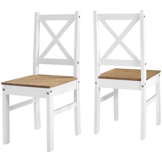 Sucre Tile Top Wooden Dining Table With 2 Chairs In White_5