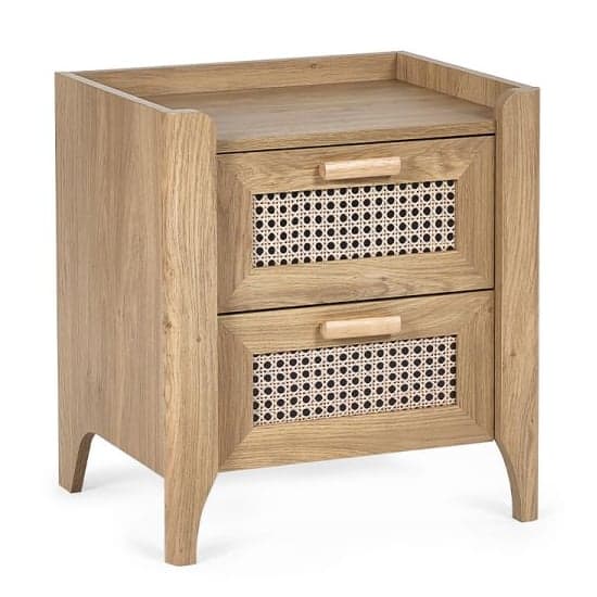 Sumter Wooden Bedside Cabinet With 2 Drawers In Oak_2