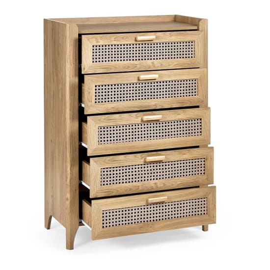 Sumter Wooden Chest Of 5 Drawers Tall In Oak_4