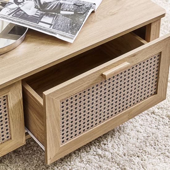 Sumter Wooden Coffee Table With 2 Drawers In Oak_7