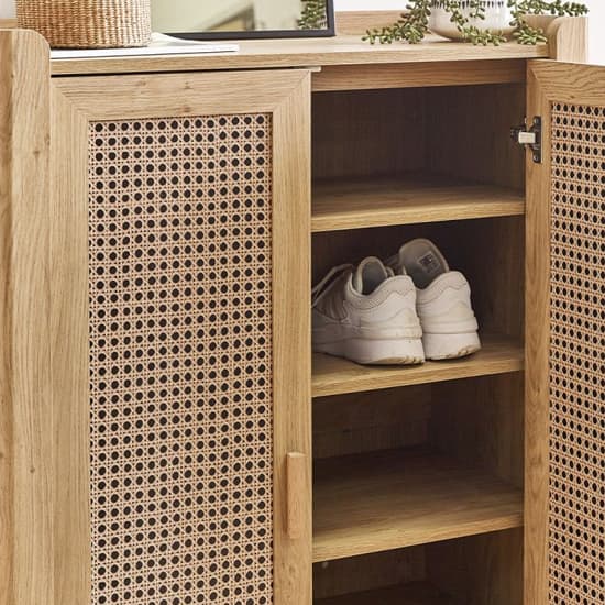 Sumter Wooden Shoe Storage Cabinet With 2 Doors In Oak_6