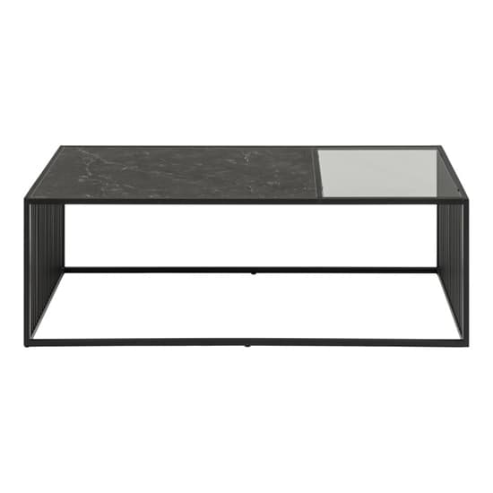 Surf Glass And Wooden Coffee Table In Black Marble Effect_3