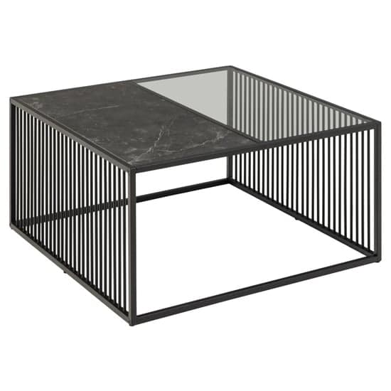 Surf Glass And Wooden Coffee Table With Matt Black Base_2
