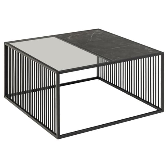 Surf Glass And Wooden Coffee Table With Matt Black Base_4