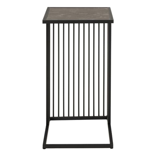 Surf Wooden Side Table In Black Marble Effect_3