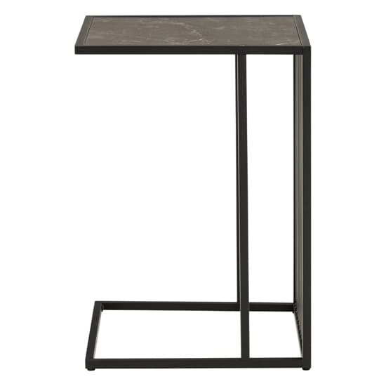 Surf Wooden Side Table In Black Marble Effect_4