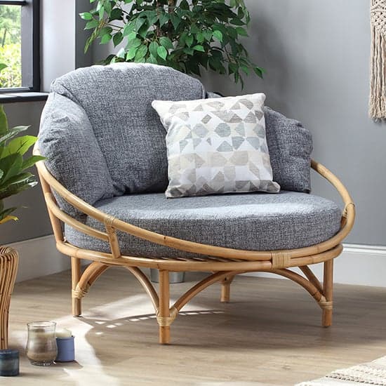 Surgut Rattan Snug Chair In Natural With Earth Grey Cushion_1