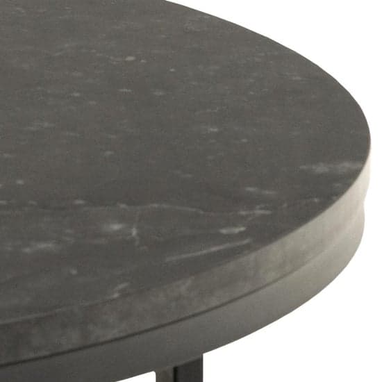 Suva Wooden Coffee Table Round In Black Marble Effect_4