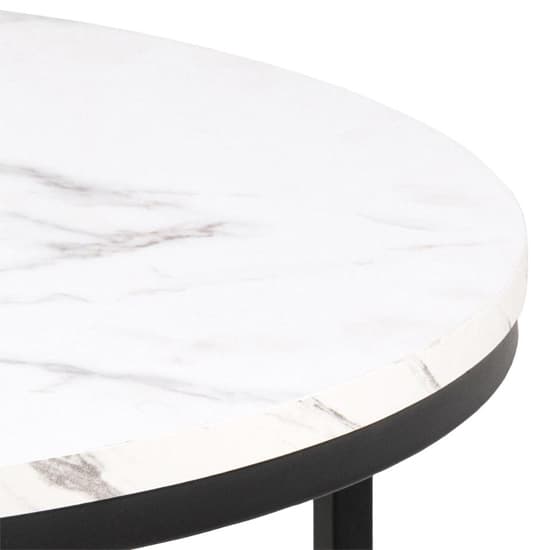 Suva Wooden Coffee Table Round In White Marble Effect_4