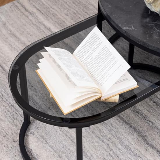 Suva Set Of 2 Coffee Tables In Smoked And Black Marble Effect_5