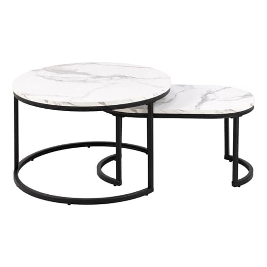 Suva Wooden Set Of 2 Coffee Tables In White Marble Effect_2