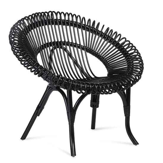 Suzano Natural Rattan Wicker Chair In Black_2