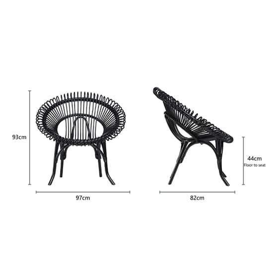 Suzano Natural Rattan Wicker Chair In Black_4