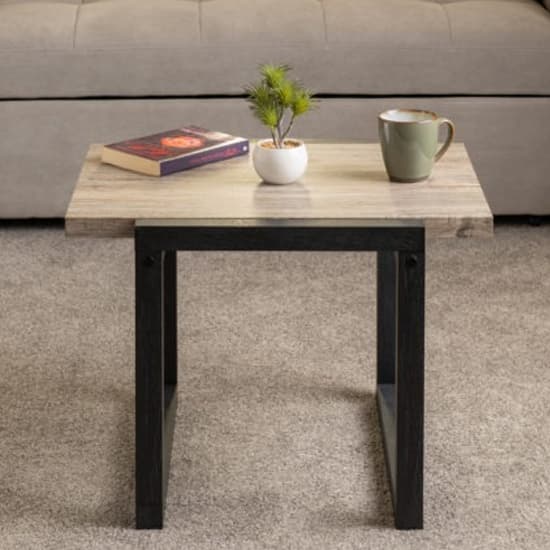 Sveti Wooden Side Table In Medium Oak And Black Oak Effect_1