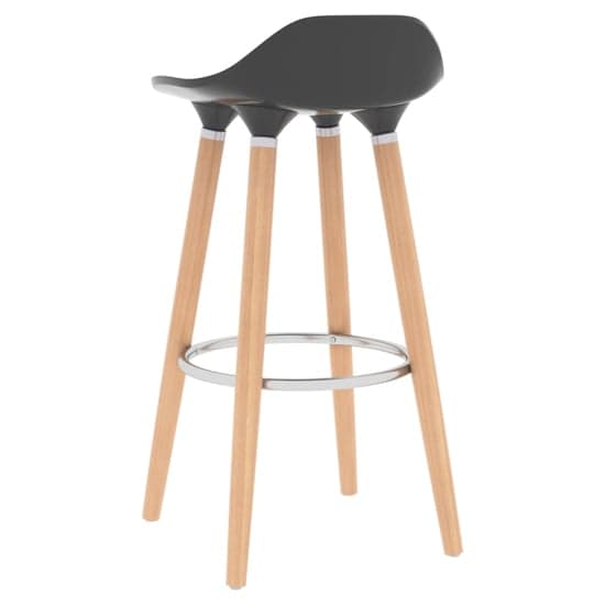 Swara Anthracite ABS Bar Chairs With Wooden Legs In A Pair_4