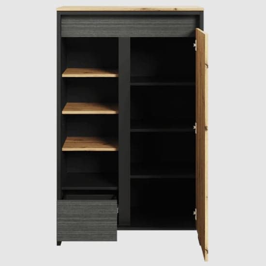 Swift Kids Storage Cabinet Tall 1 Door In Artisan Oak And LED_2