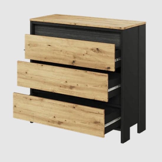 Swift Kids Wooden Chest Of 3 Drawers In Artisan Oak And LED_2