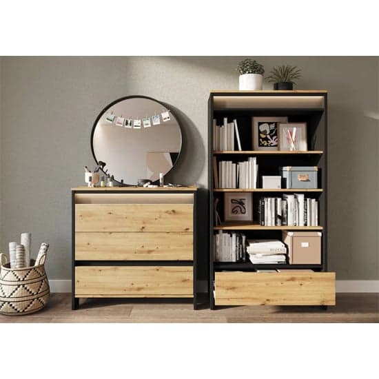 Swift Kids Wooden Chest Of 3 Drawers In Artisan Oak And LED_3