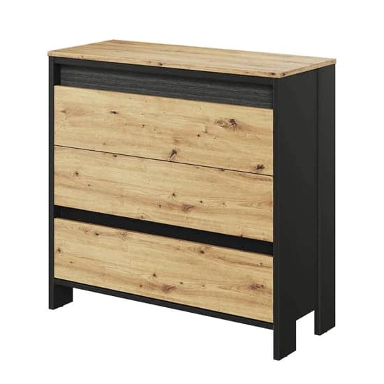 Swift Kids Wooden Chest Of 3 Drawers In Artisan Oak And LED_1