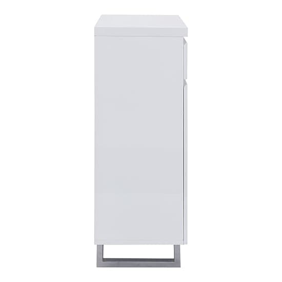 Sydney High Gloss Shoe Cabinet With 2 Door 1 Drawer In White_6