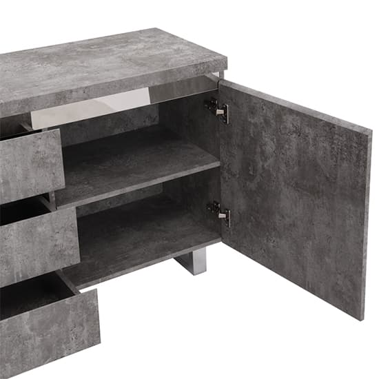 Sydney Large Sideboard With 2 Door 3 Drawer In Concrete Effect_8
