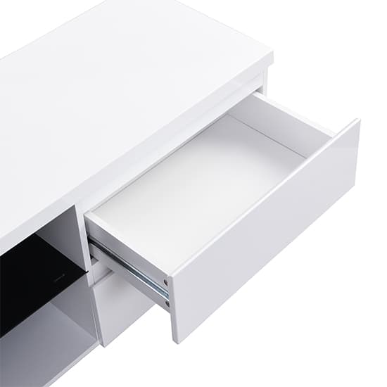 Sydney High Gloss TV Stand In White With 4 Drawers_7