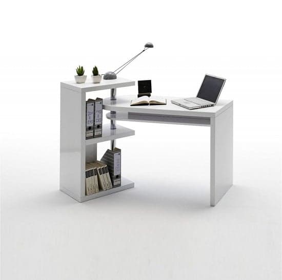 Sydney High Gloss Rotating Home And Office Laptop Desk in White_2