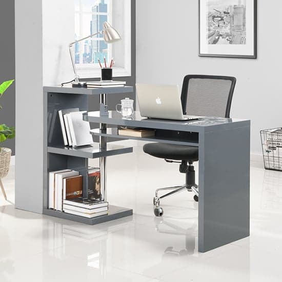 Sydney High Gloss Rotating Home And Office Laptop Desk in Grey_2