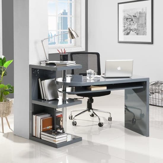Sydney High Gloss Rotating Home And Office Laptop Desk in Grey_1
