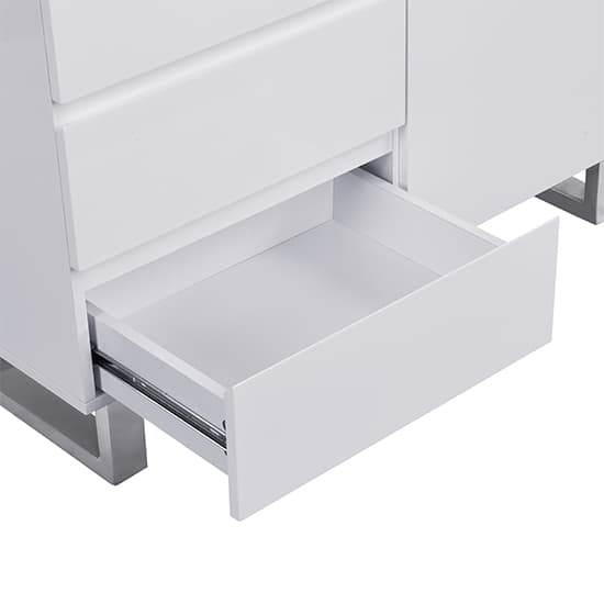 Sydney Highboard In White High Gloss With 2 Door And 3 Drawers_10
