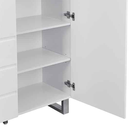 Sydney Highboard In White High Gloss With 2 Door And 3 Drawers_11