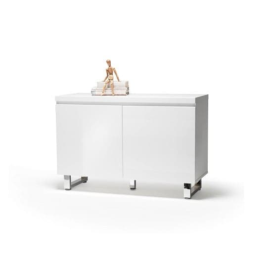 Sydney Small High Gloss Sideboard With 2 Doors In White_2