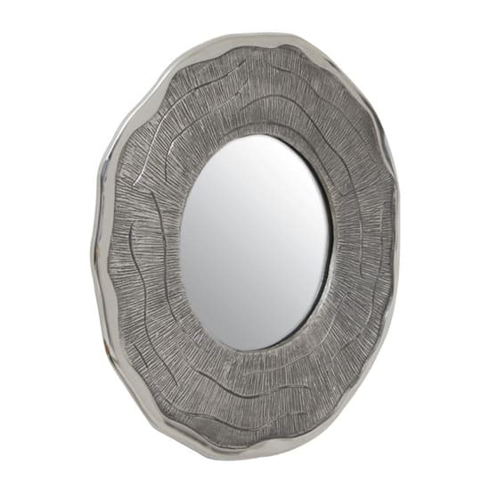 Sylva Small Round Wall Bedroom Mirror In Silver Metal Frame_2