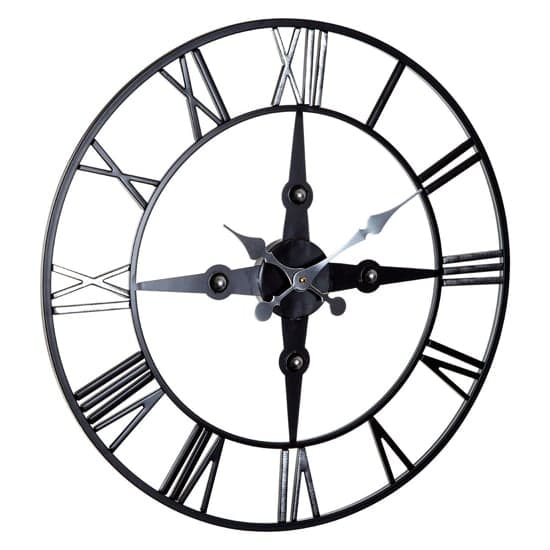 Symbia Round Wall Clock In Black Metal Frame_1