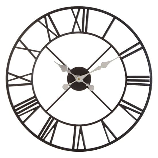 Symbia Wall Round Clock In Black Metal Frame_1