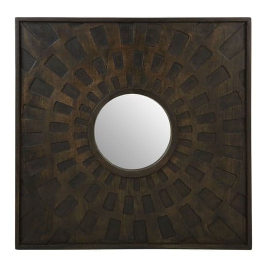 Syria Square Wall Bedroom Mirror In Brown Wooden Frame_2