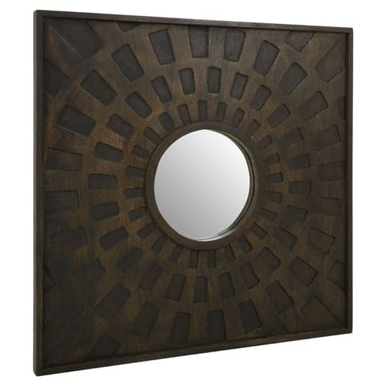 Syria Square Wall Bedroom Mirror In Brown Wooden Frame_1