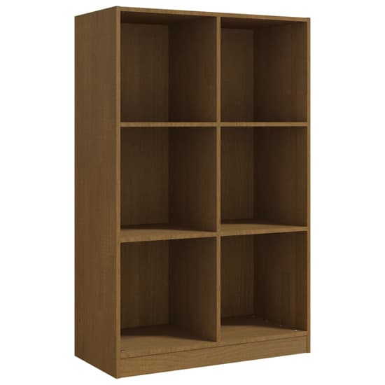 Taban Pinewood Bookcase With 6 Shelves In Honey Brown_3