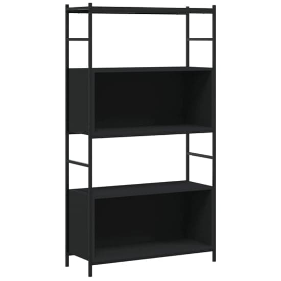 Tacey Wooden Bookcase With 2 Large Shelves In Black_2